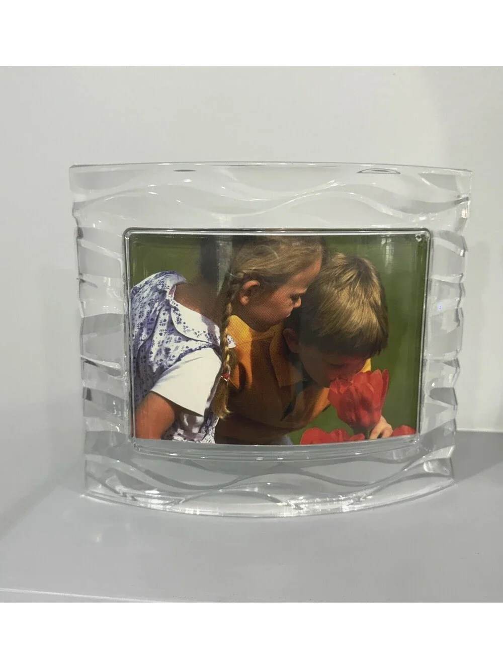 Vintage Crystal d'arques Curved Elegant Picture Frame Clear Crystal , 24% Lead